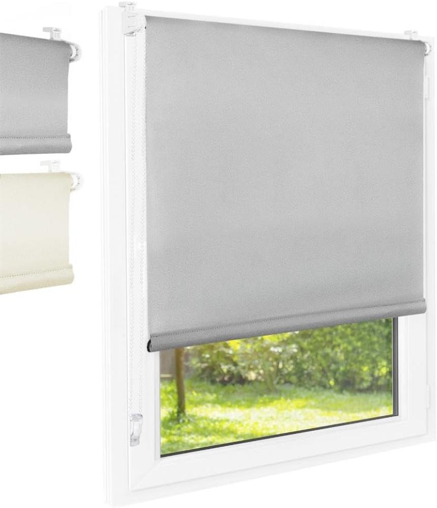 Rollo Blackout Standardmaß - Farbe: Grau, Breite (cm): 75 , Höhe (cm): 140, Höhe (cm): 140, Breite (cm): 75 Bild 1