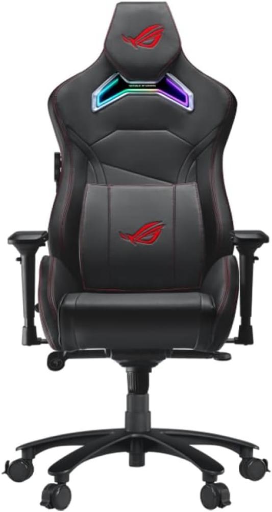 ASUS ROG Chariot X Gaming-Stuhl (Aura RGB Beleuchtung, 4D-Armlehnen, Memory-Foam, Premium-PU-Leder, One-Touch-Controller) schwarz Bild 1