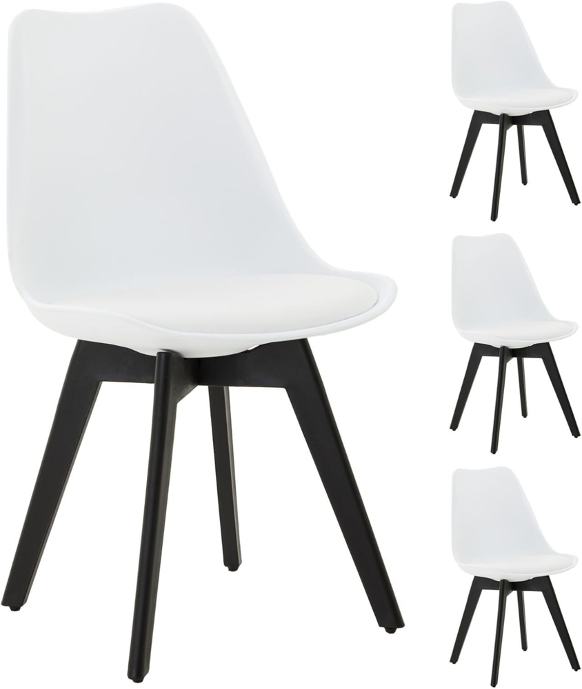 IDIMEX Esszimmerstuhl ROUEN (4 St), Esszimmerstuhl Kunststoff mit Sitzkissen aus Kunstleder nordischer Sti Bild 1