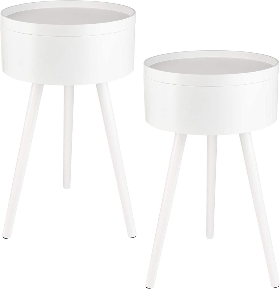 ONVAYA® Beistelltisch-Set Sofia groß Ø38cm | weiß (2x groß) Bild 1