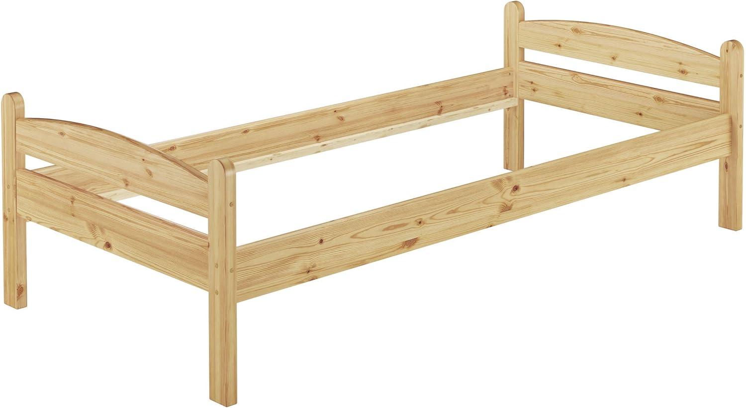 Einzelbett Bettrahmen 90x200 Kieferbett natur Massivholz Futonbett Rollrost 60.32-09 Bild 1