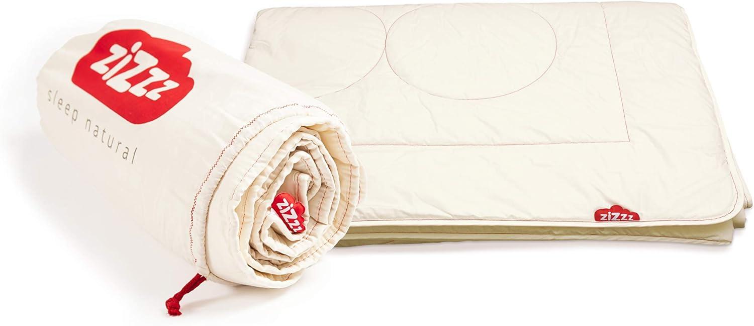 zizzz 4 Jahreszeiten Bio Bettdecke 135x200 cm - Atmungsaktiv & unglaublich weich - Natur Decke mit Swisswool Füllung (290g/m2) - Hochwertiges Duvet für das ganze Jahr Bild 1