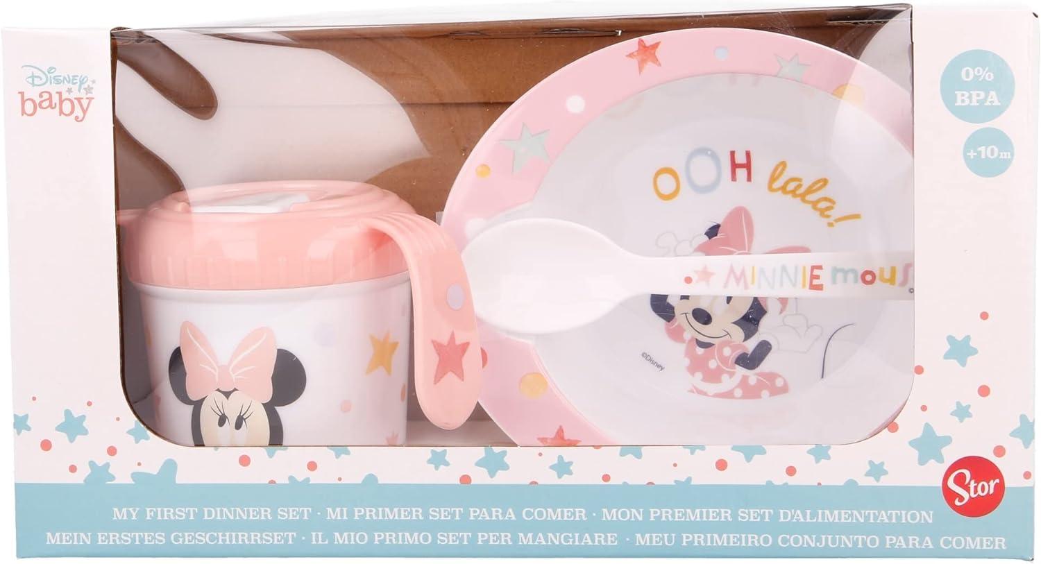 Disney Baby Kindergeschirr Set 3 teilig inkl. Becher mit Mickey / Minnie Motiv Minnie Mouse Bild 1