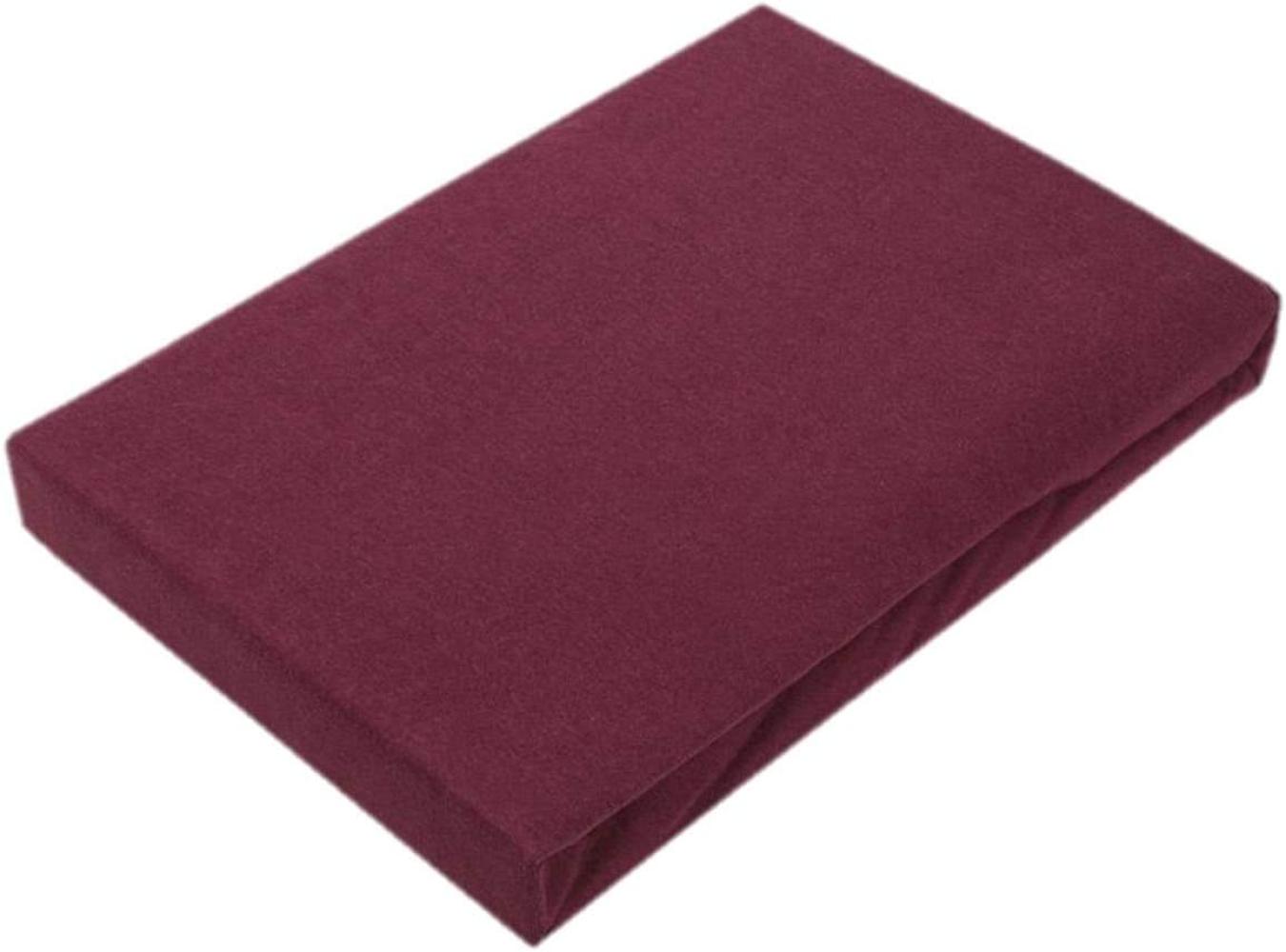 Jersey Spannbettlaken für Wasserbetten Rundumgummizug 200 x 220 cm Bordeaux Bild 1