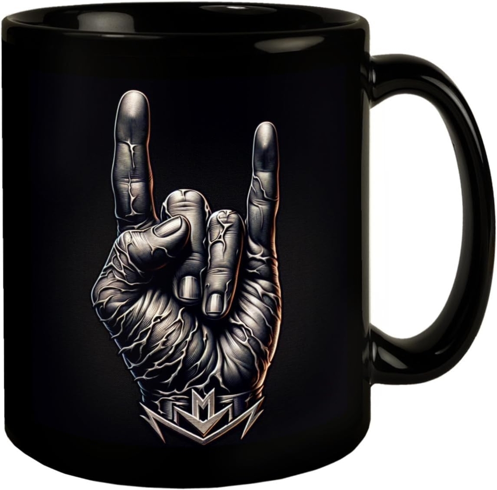 speecheese Tasse Heavy Metal Zeichen Tasse schwarz in Schwarz Bild 1