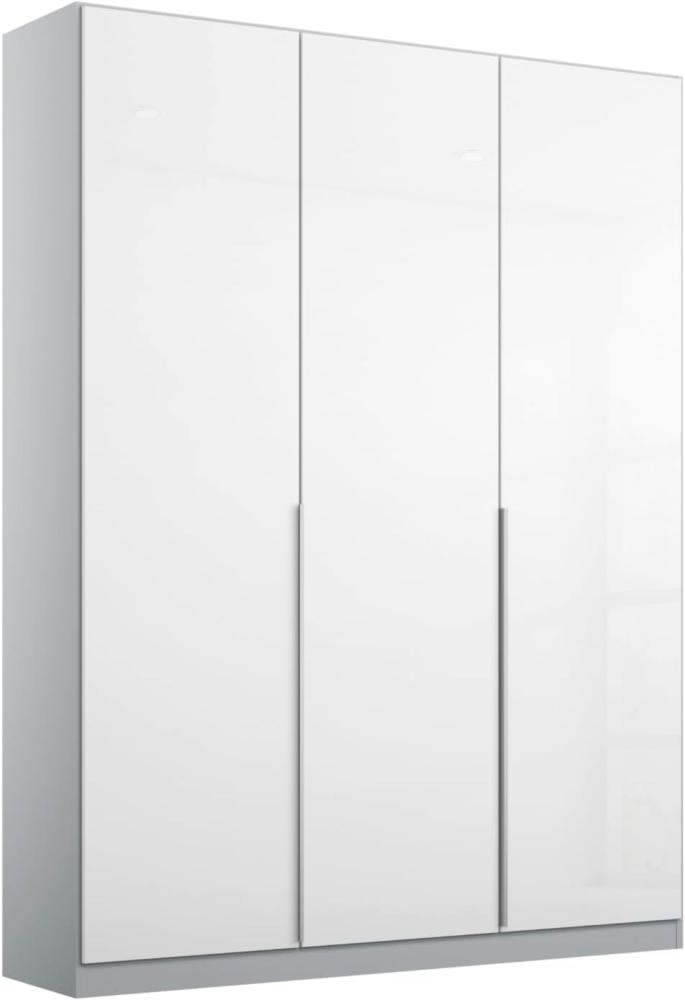 Rauch Möbel Alabama Drehtürenschrank Schrank Kleiderschrank Weiss Hochglanz / Grau, 3-türig, Inklusive Zubehörpaket Basic, 2 Kleiderstangen, 4 Einlegeböden, BxHxT 136x229x54 cm Bild 1