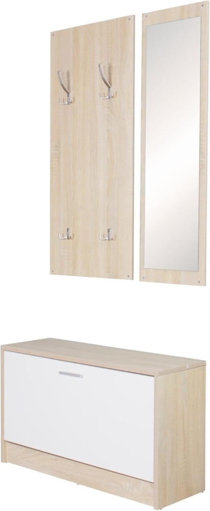 Wandgarderobe in Grau - 80x27x180cm (LxBxH) Bild 1