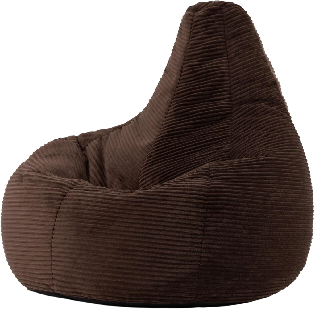 Icon Dalton Sitzsack Cord, Braun, Gaming Sitzsack Erwachsene mit Füllung, Bean Bag, Cord Sessel, Lounge Sessel, Lounge Stuhl, Schlafzimmer, Wohnzimmer, Wohnzimmer Möbel Bild 1