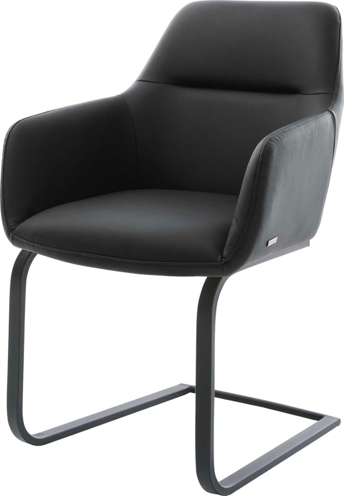 Freischwinger Pejo-Flex Echt-Leder Schwarz Freischwinger flach Schwarz Taschenfederkern Bild 1