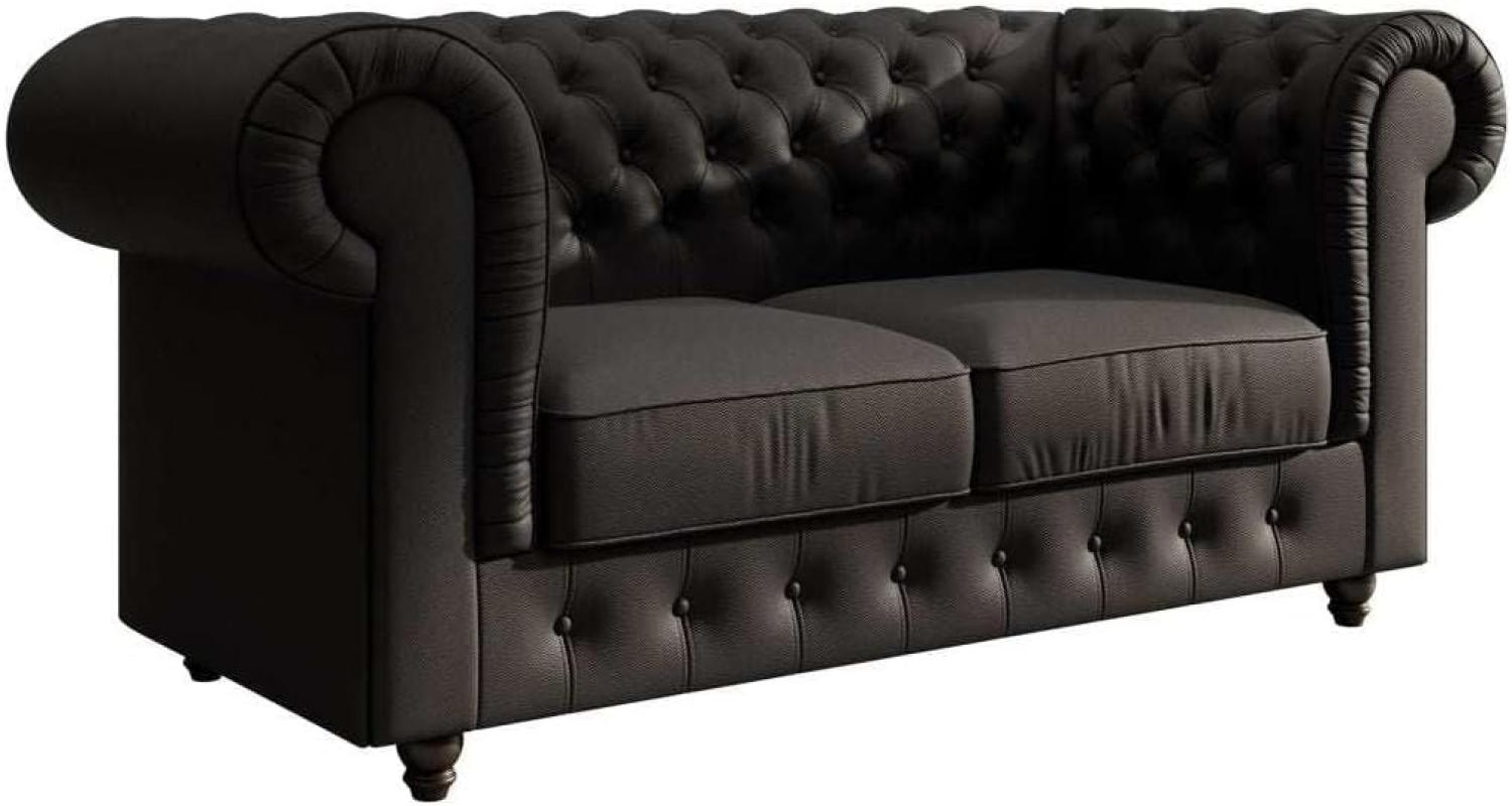 Chesterfield Sofa Lorena (Kunstleder) Schwarz Bild 1