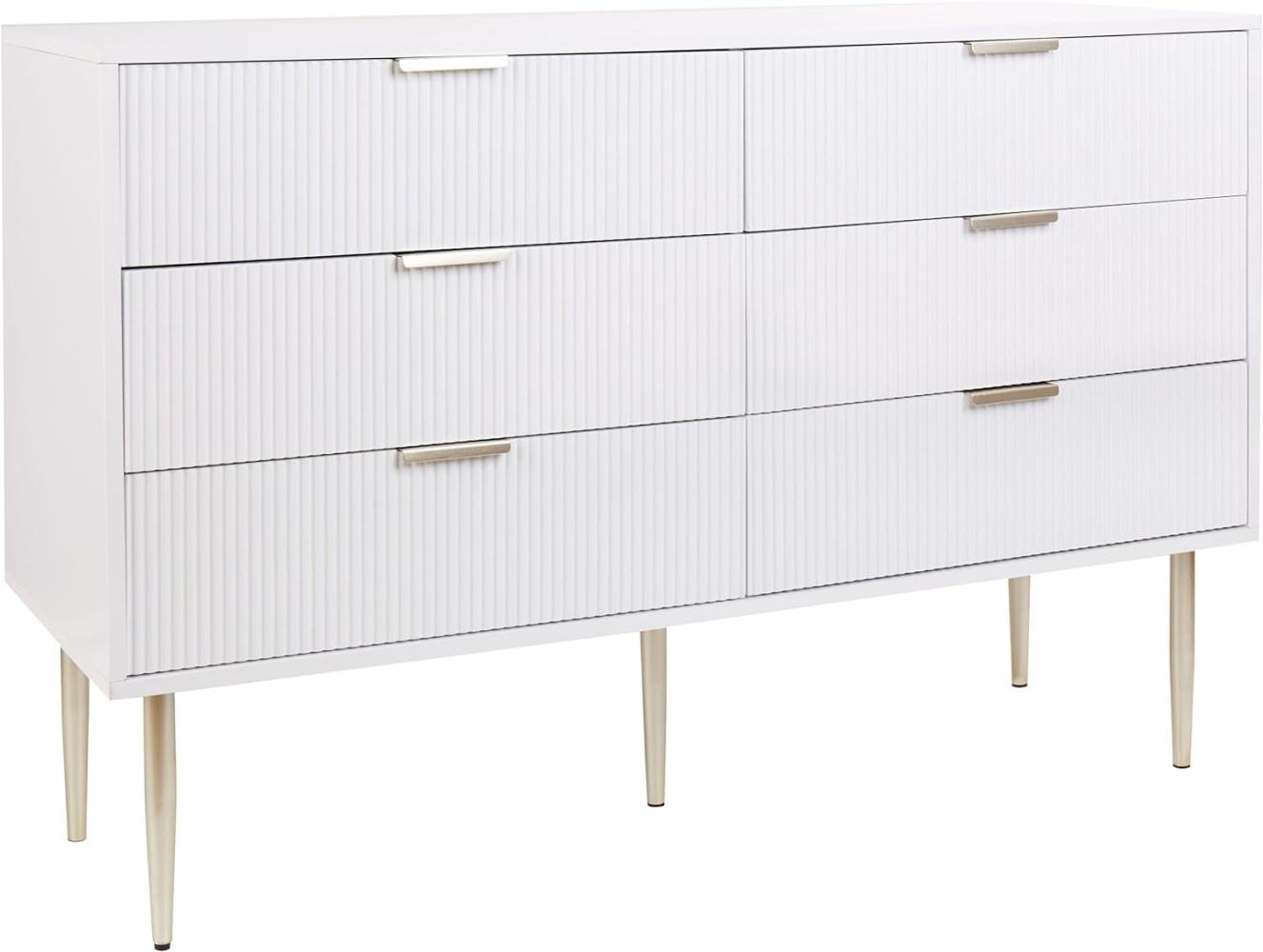 Kommode mit 6 Schubladen SOHO 78 cm Weiß Bild 1