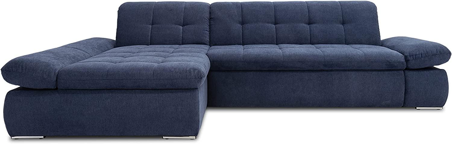 DOMO. collection Ecksofa Moric / Eckcouch mit Bett / Sofa mit Schlaffunktion in L-Form Couch mit Armlehnfunktion/ 300x172x80 cm / Schlafsofa in dunkel blau Bild 1