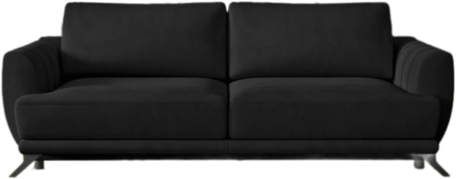 Designer Sofa Megan mit Schlaffunktion und Stauraum Schwarz Bild 1