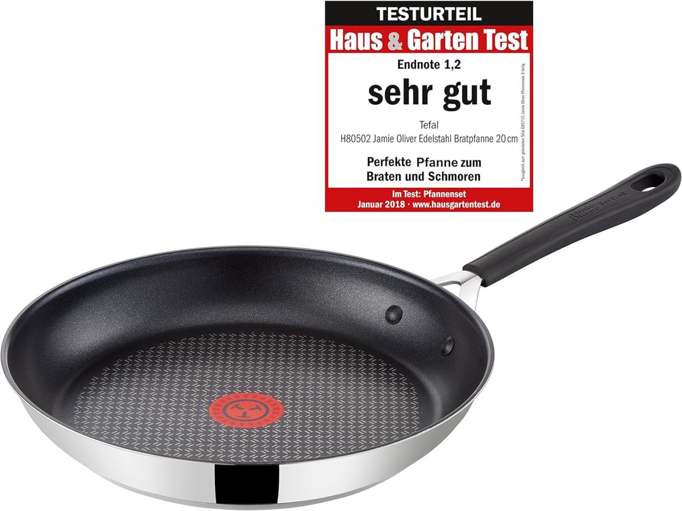 Tefal H80502 Jamie Oliver Pfanne 20cm Induktion, Edelstahl Bratpfanne Antihaft Bild 1