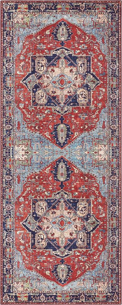 Kurzflor Teppich Hamadan Orientrot - 80x200x0,7cm Bild 1