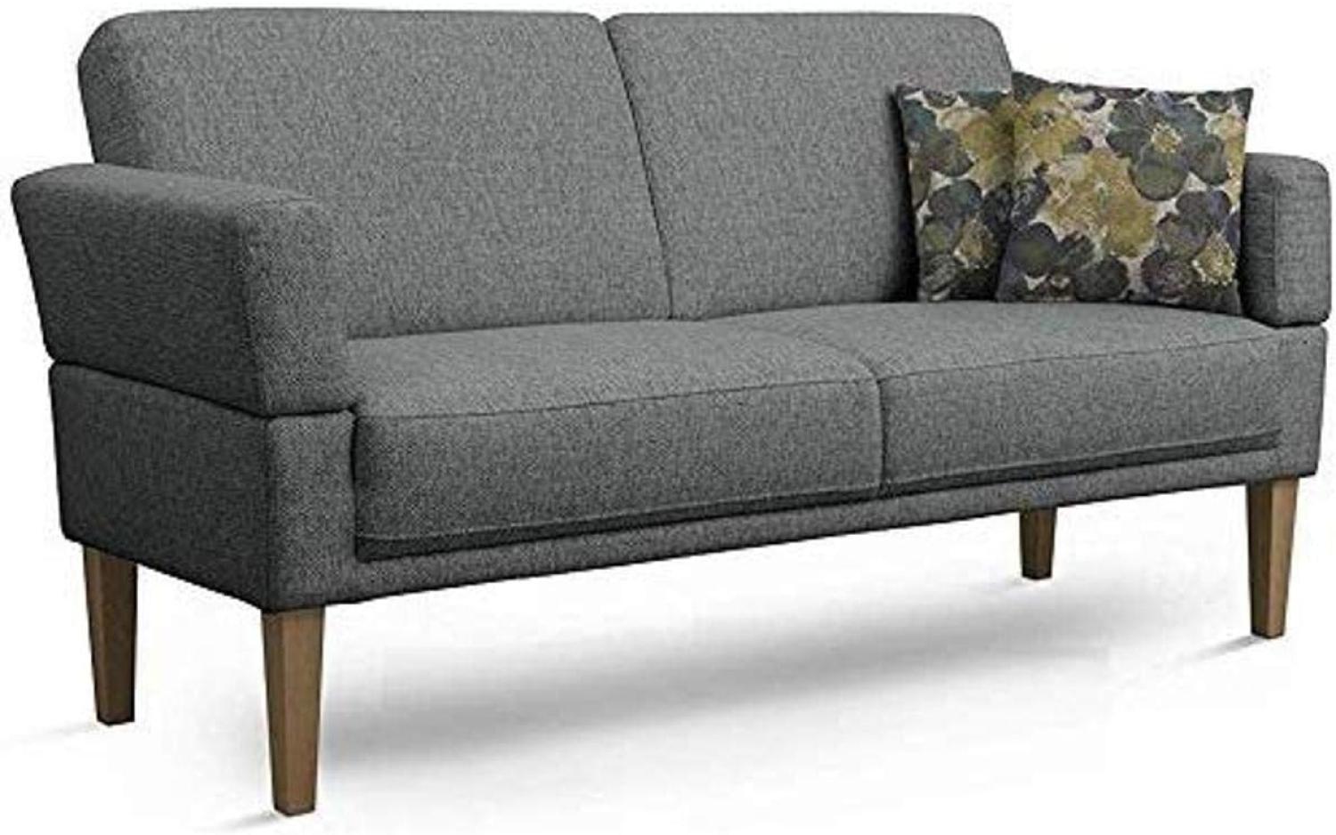 Cavadore 3-Sitzer Sofa Femarn mit Federkern / Küchensofa für Esszimmer oder Küche / 190 x 98 x 81 / Strukturstoff Grau Bild 1