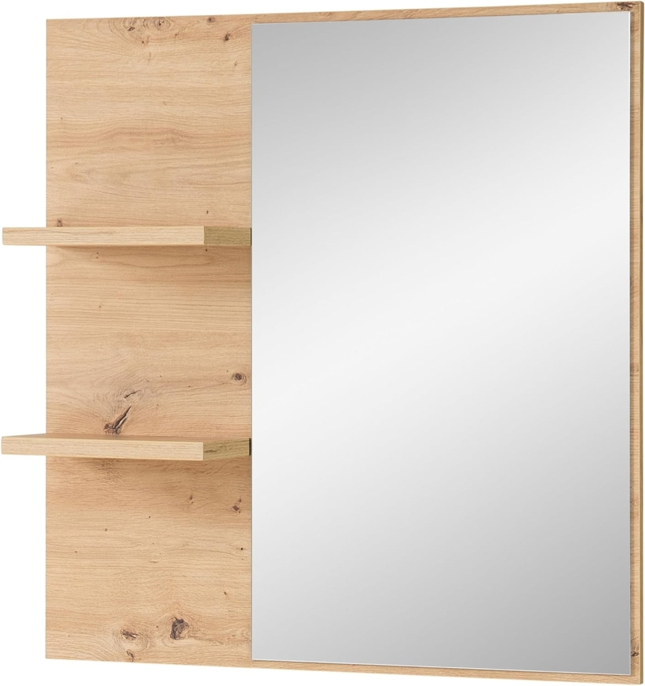 Spiegel Bari, Glas, Holzwerkstoff, Holzfarben, Verspiegelt, 78 x 80 x 17 cm Bild 1