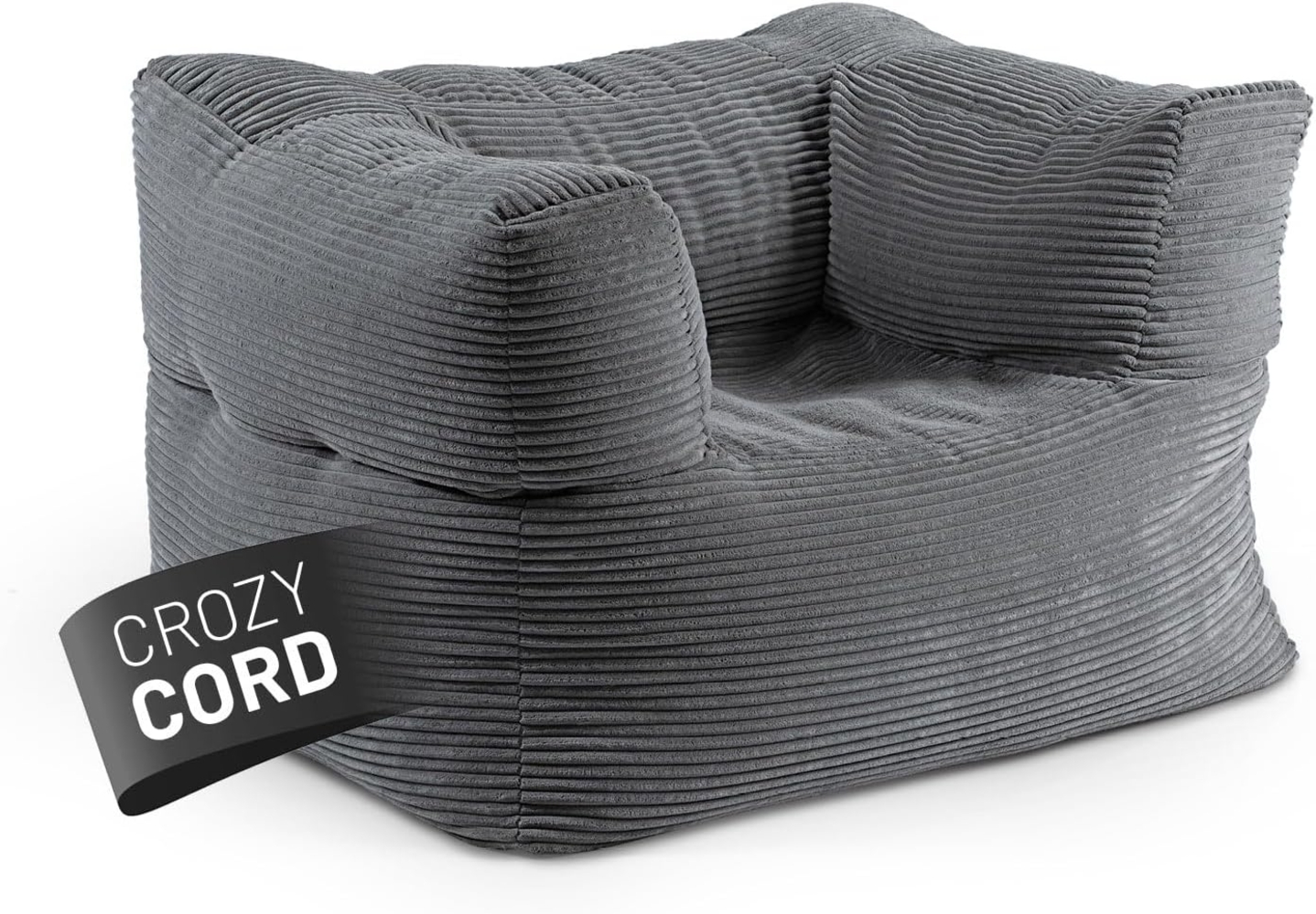 Lumaland Modular Sessel - Cord-Reihe | Indoor Sitzsack mit Softer Struktur, ideal Modulen | Bean Bag für Wohnzimmer & Co. - 96 x 72 x 70 cm Bild 1