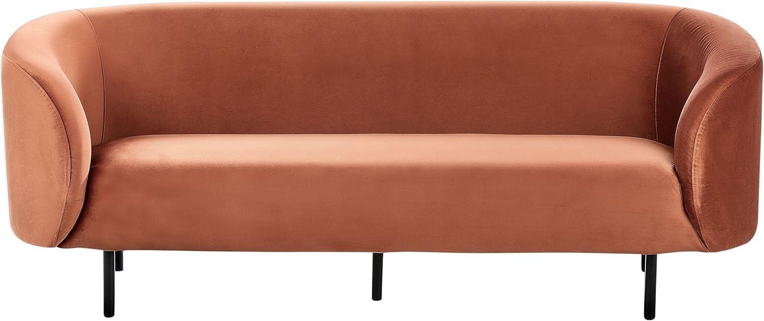 3-Sitzer Sofa Samtstoff orange schwarz LOEN Bild 1