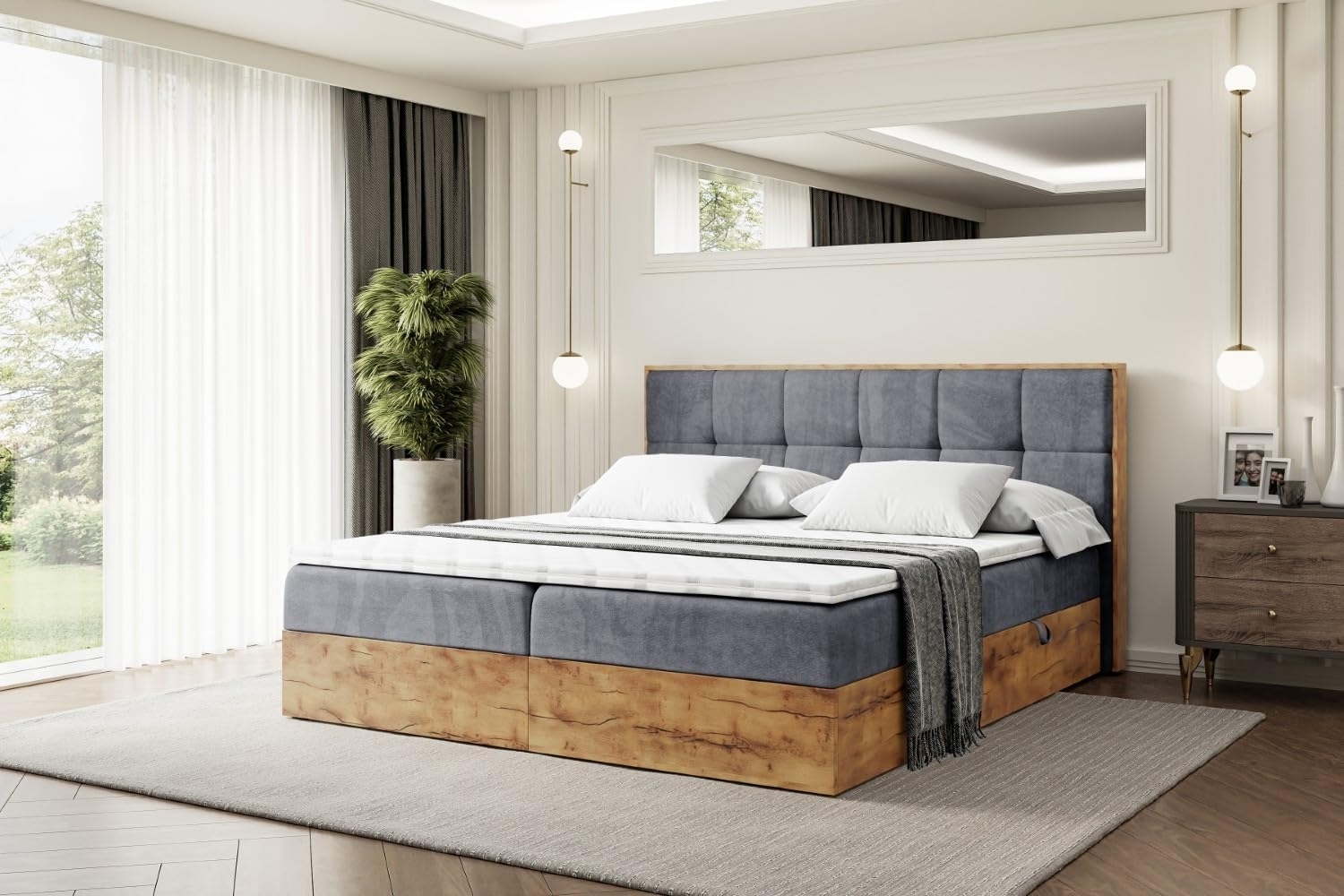 ALTDECOR Boxbett LOLLI7 (Multipocket-Matratze H4, H3 Matratze Bonellfederung, Topper, Kopfteil) Bild 1