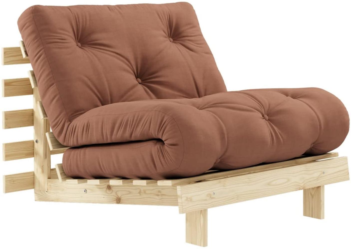 Karup Design ROOTS Futonsessel Gestell Natur, Matratze Clay Brown Bild 1