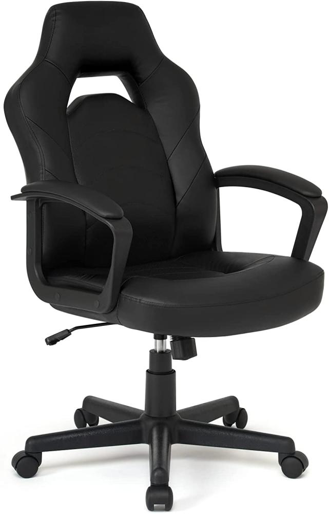 IntimaTe WM Heart Racing Stuhl, Ergonomischer Schreibtischstuhl, Computerstuhl, Gaming Drehstuhl, Racing Bürostuhl, Racing Stuhl für Erwachsene, PU-Leder Kombiniert mit Perforiertem Leder (Schwarz) Bild 1