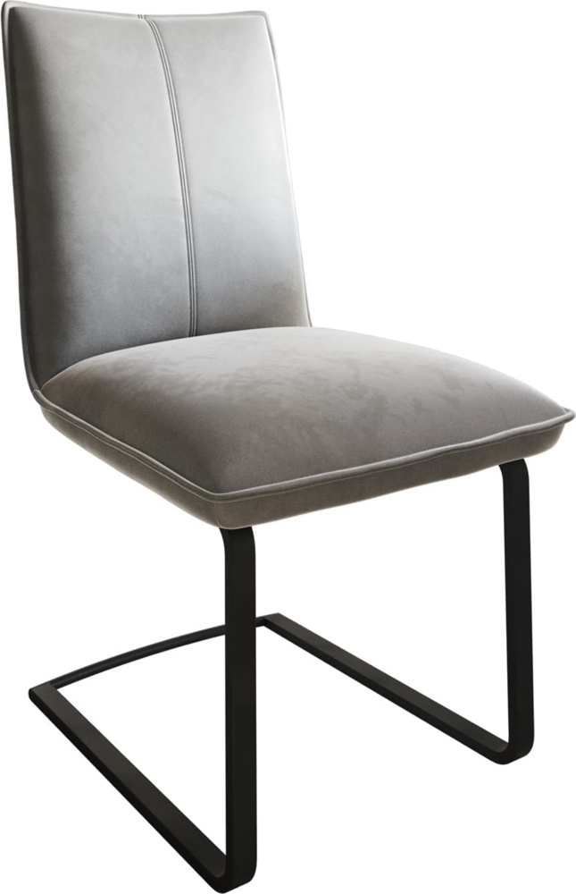 Freischwinger Lelio-Flex Samt Grau Freischwinger flach Schwarz Taschenfederkern Bild 1