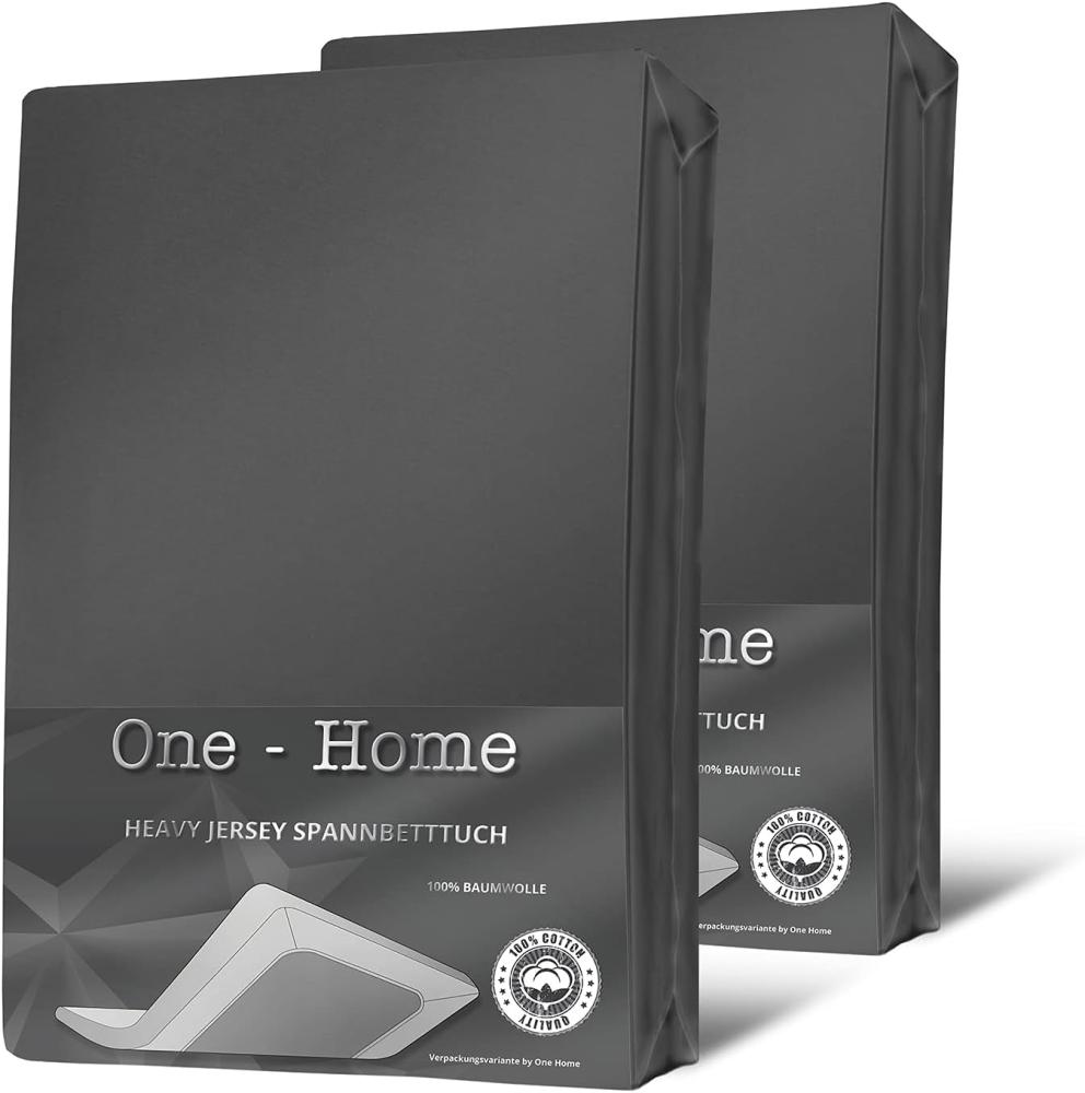 One Home Spannbettlaken Heavy, Jersey, Gummizug: rundum, (2 Stück), Double Pack, erhöhtes Flächengewicht Bild 1