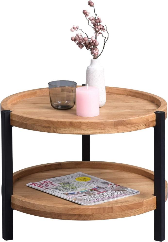 HomeTrends4You 'Alva 1' Beistelltisch, Echtholz Wildeiche furniert, Ø 50cm Bild 1