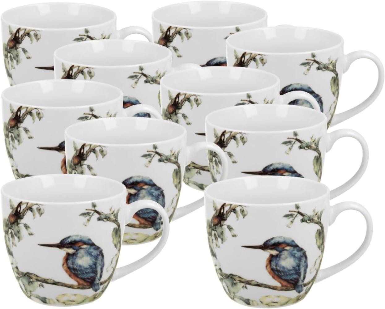 DUO ANIMALS Becher 460 ml PAINTED KINGFISHER in Tragetasche, New Bone China Porzellan Bild 1