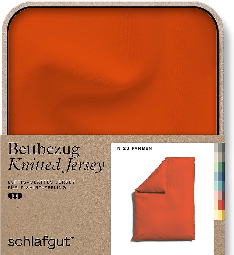 Schlafgut Knitted Jersey Bettwäsche | Bettbezug einzeln 135x200 -140x200 cm | red-mid Bild 1