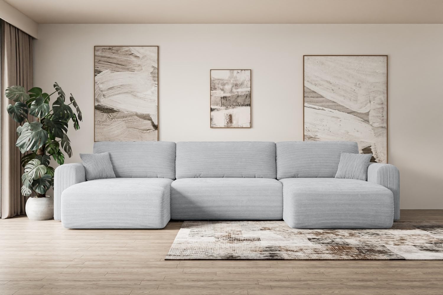 ALTDECOR Wohnlandschaft ORRO-U, Couch mit Schlaffunktion, Wohnzimmer - Wohnlandschaft, Corner Sofa Bett Eckcouch Couch L-Form Schlafcouch Ausziehbar Bild 1