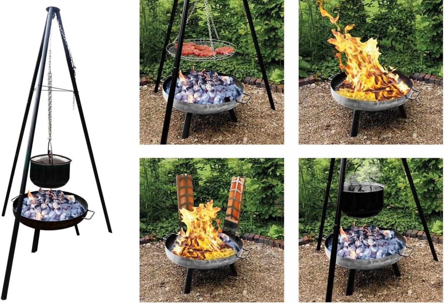 Multi-Grillset Feuerschale Grillrost Kochtopf 15L Fischfilethalter Kesselgulasch Bild 1