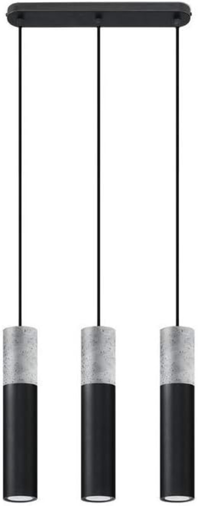Sollux Borgio 3 Hängelampe schwarz, grau 3x GU10 dimmbar 45 x 6 x 90 cm Bild 1