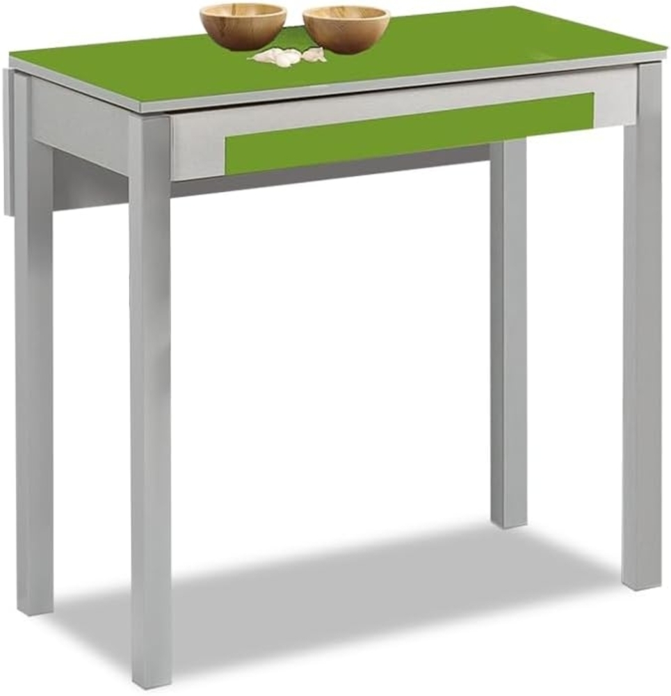 ASTIMESA Küchentisch, Metall, grün, 90x50 cm, ausziehbar 90x70 cm Bild 1