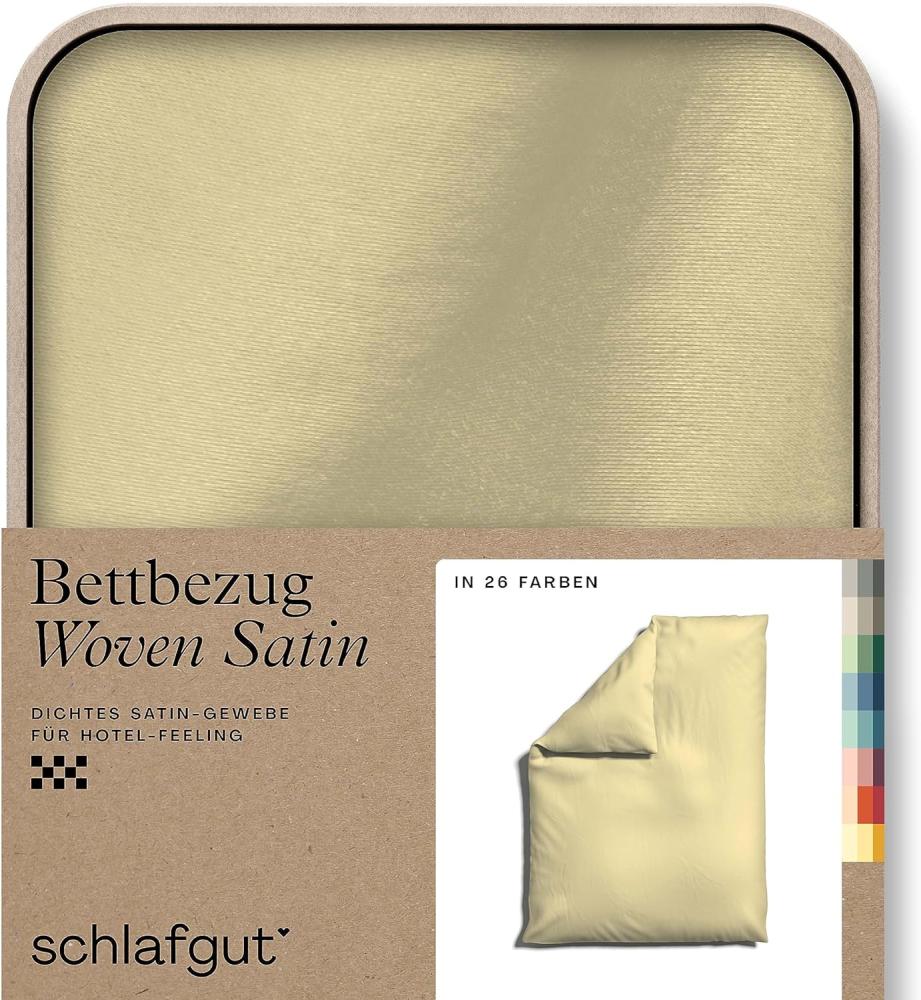 Schlafgut Woven Satin Bettwäsche | Bettbezug einzeln 135x200 - 140x200 cm | yellow-mid Bild 1