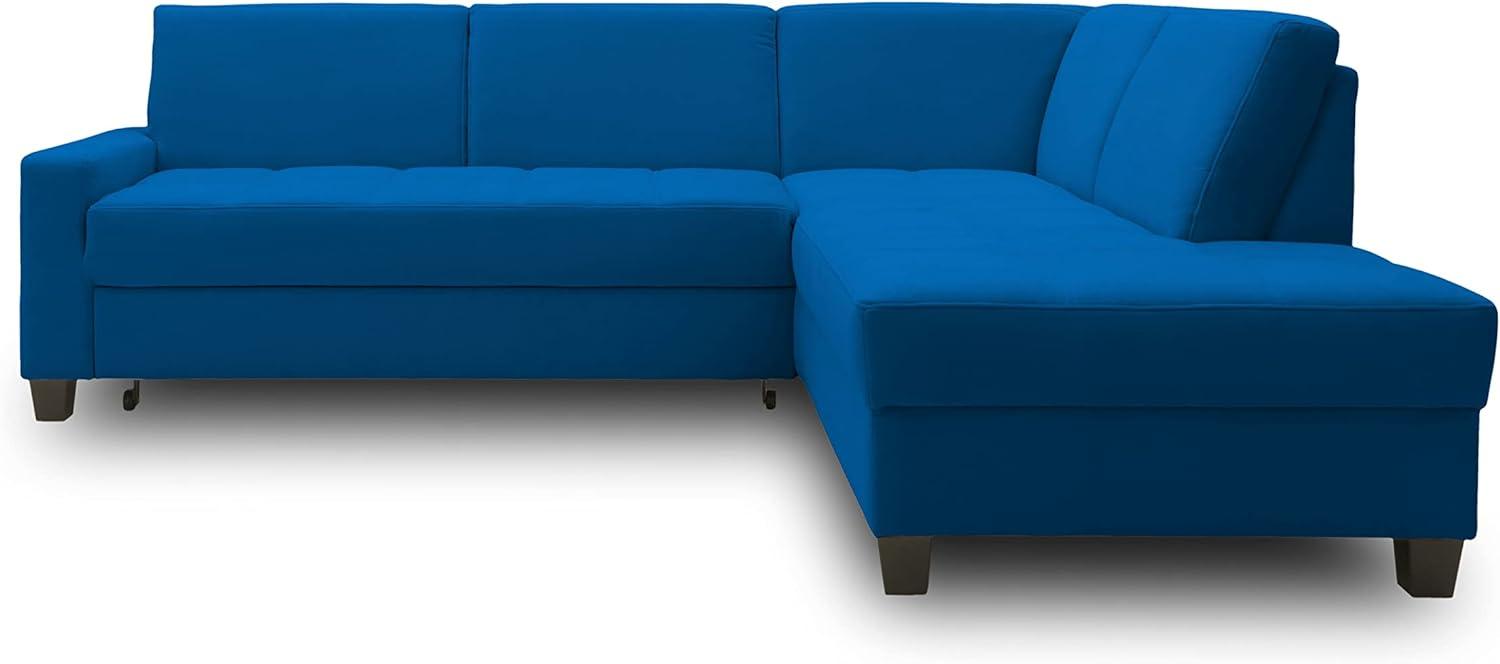 DOMO Collection Londrina Ecksofa mit Schlaffunktion, Eckcouch in L-Form, Ecke, Marine, 243 x 209 cm Bild 1