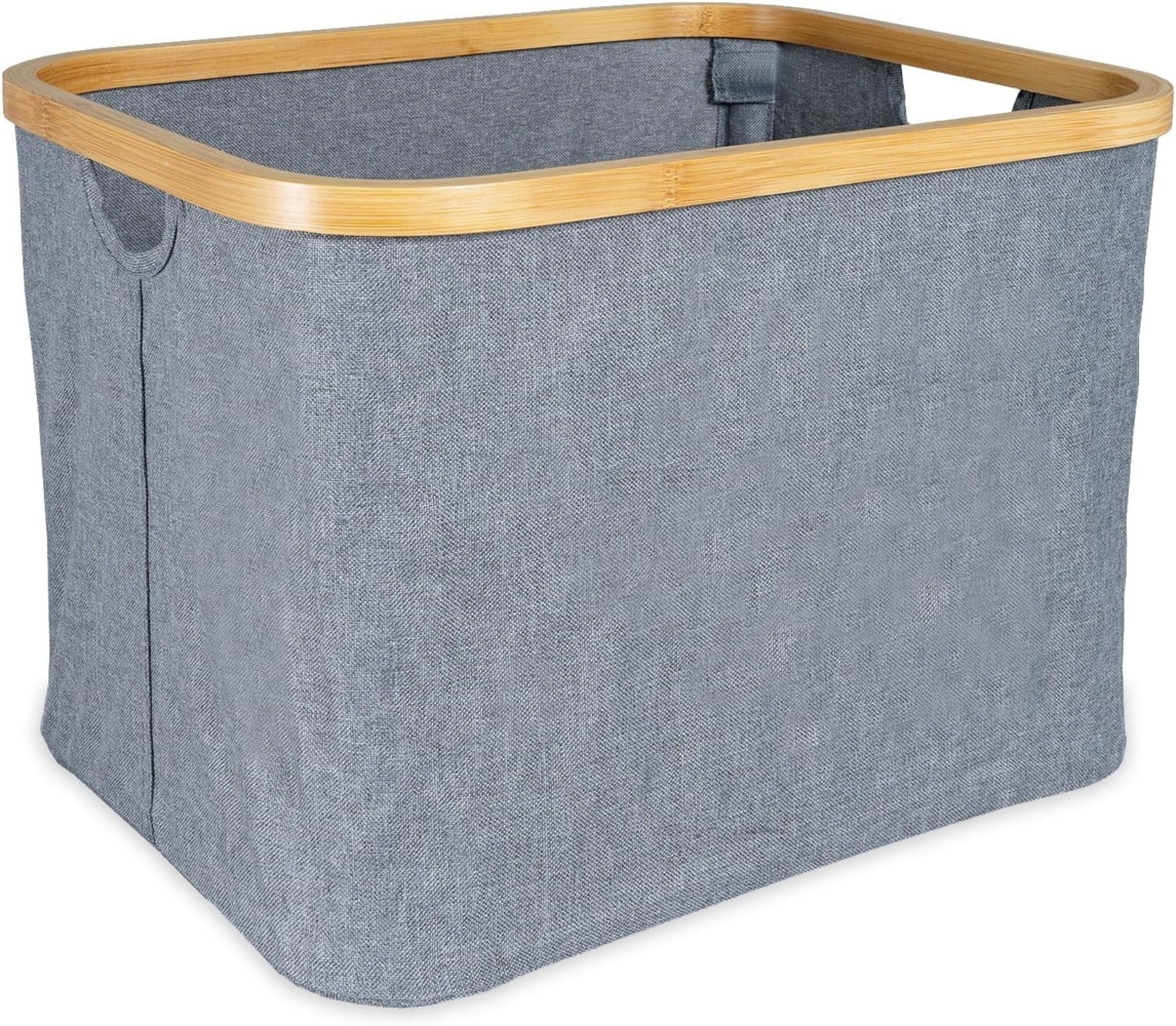 osoltus Faltbox Wäschebox Wäschekorb Nelson Bambus 40cm grau Bild 1