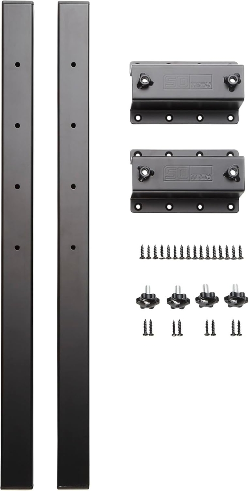 SO-TECH® Tischplatte Verlängerung 600 x 40 x 40 mm schwarz Ansteckbeschlag (2 St), zur Erweiterung von Ess-, Schreib und Küchentischen Bild 1