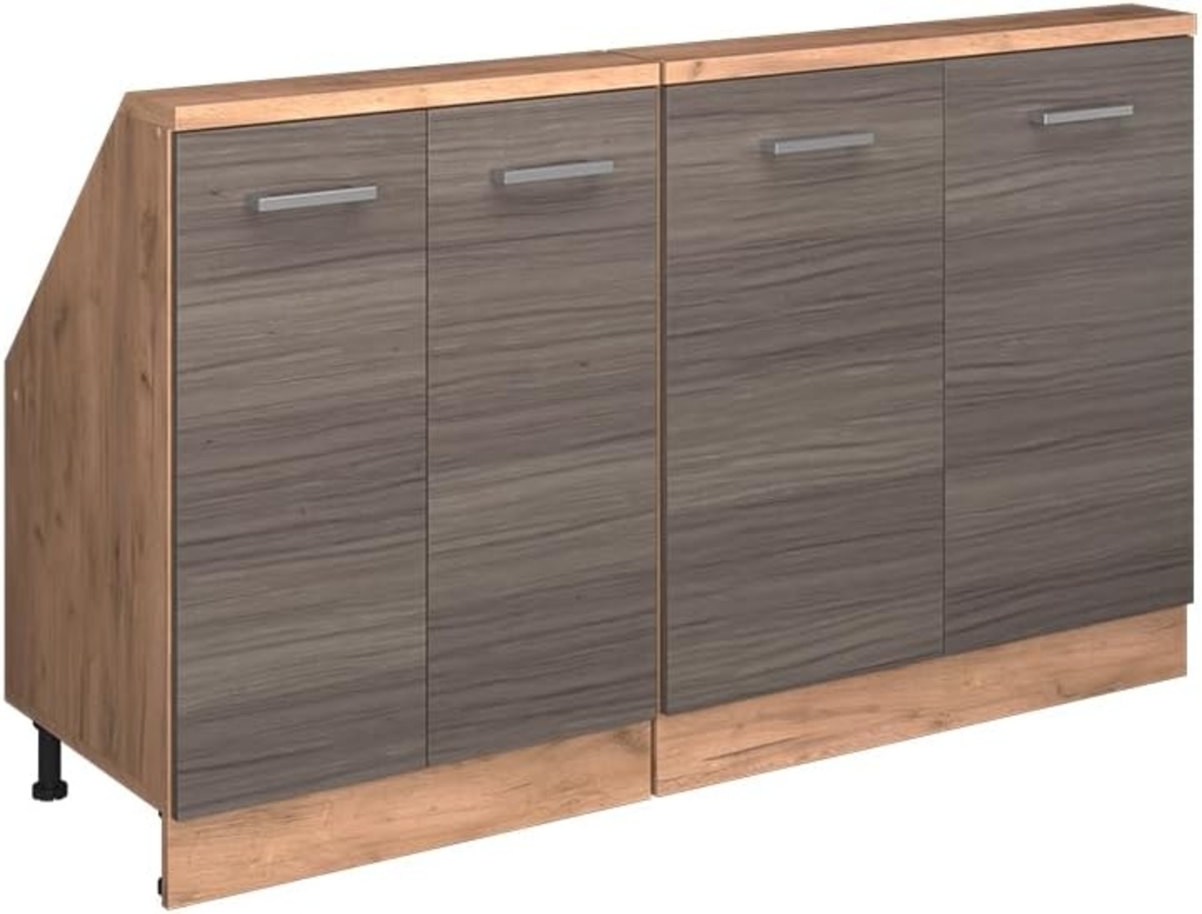 Küchenschrank für Dachschrägen R-Line Edelgrau 140 cm 2er Set Vicco Bild 1