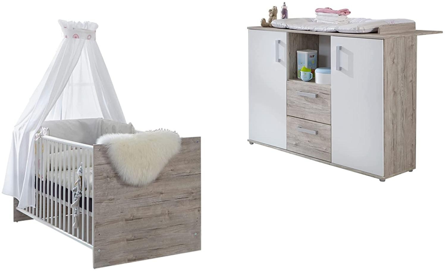 Babyzimmer 2-teilig, Babybett und Wickelkommode, Bente Komplettset Bild 1