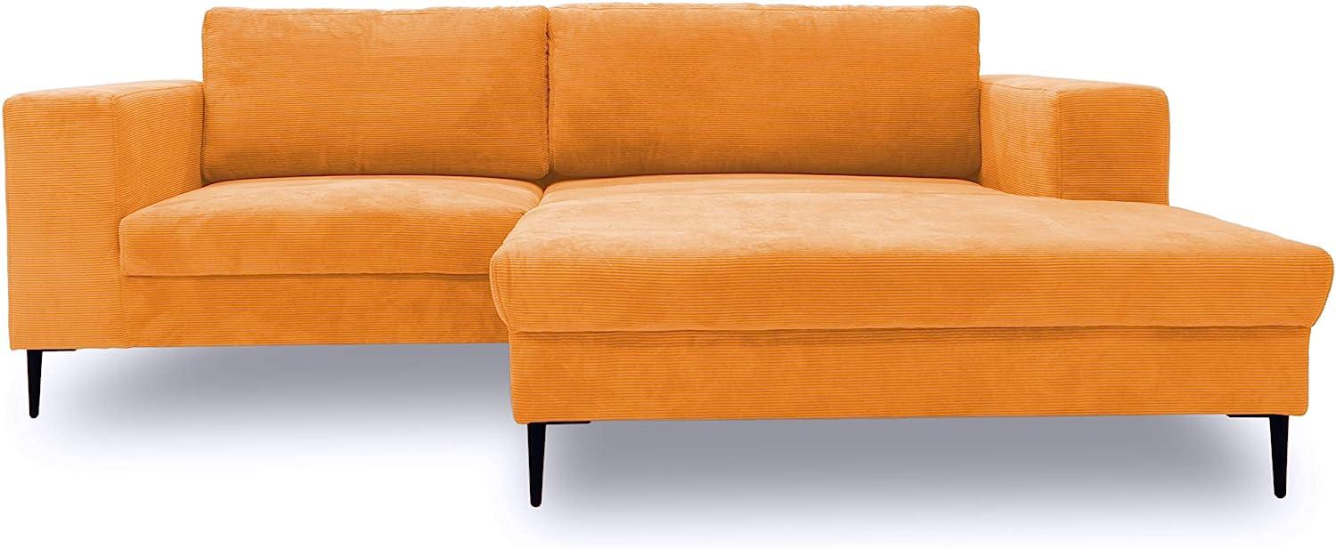 DOMO. collection Modica Ecksofa, moderne L-Form Eckcouch, Sofa Eckgarnitur, orange, 244x173x83 Bild 1