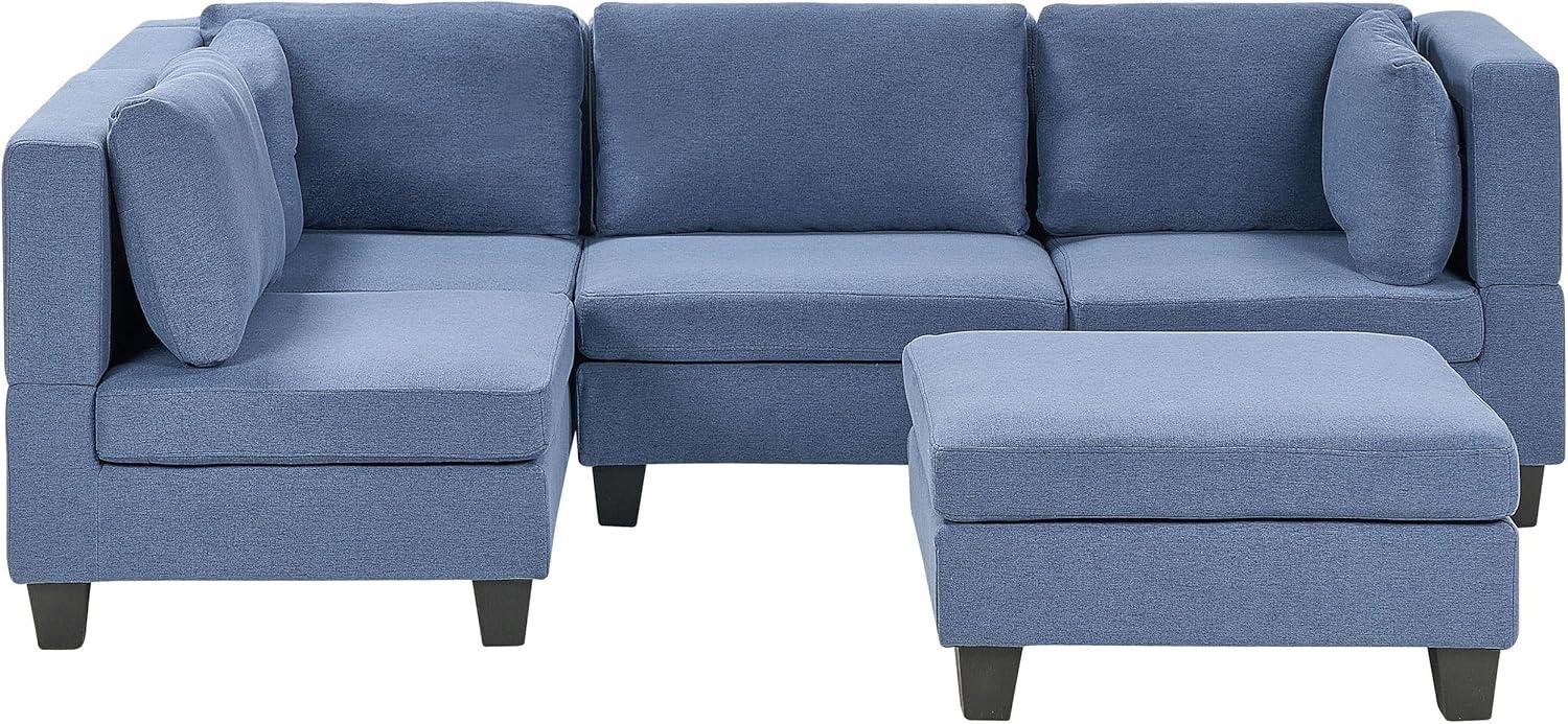 Ecksofa mit Ottomane UNSTAD Blau Bild 1