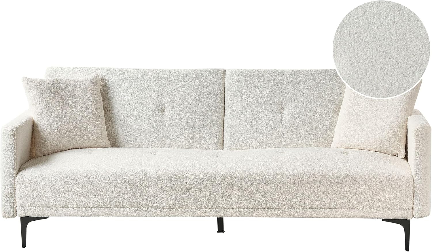 Schlafsofa LUCAN Cremeweiß Bouclé Bild 1
