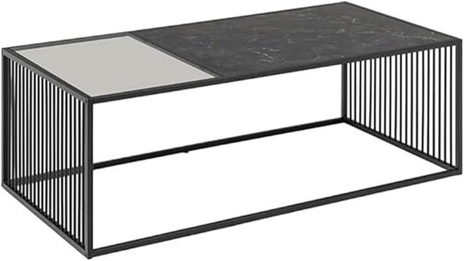 ACTONA GROUP Couchtisch Strington Sofatisch, Kaffeetisch, TOPSELLER! (Couchtisch, Sofatisch, Kaffeetisch, OTTOs Choice), schwarzer Marmoroptik, gehärtetem Glas, Metalllamellen, Breite 120 cm Bild 1