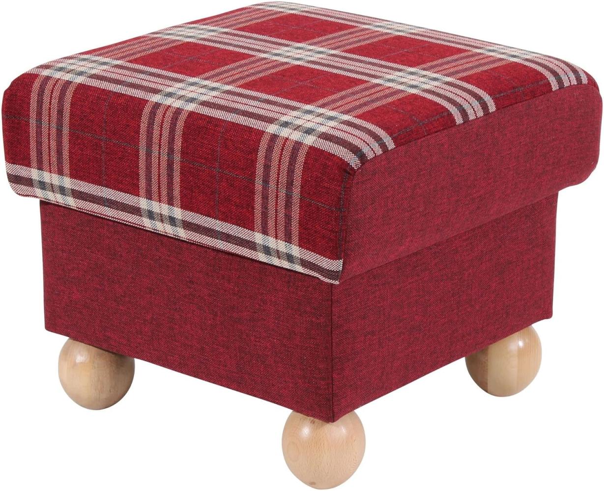 Hocker Kasha Bezug Flachgewebe Buche natur / rot 22308 Bild 1