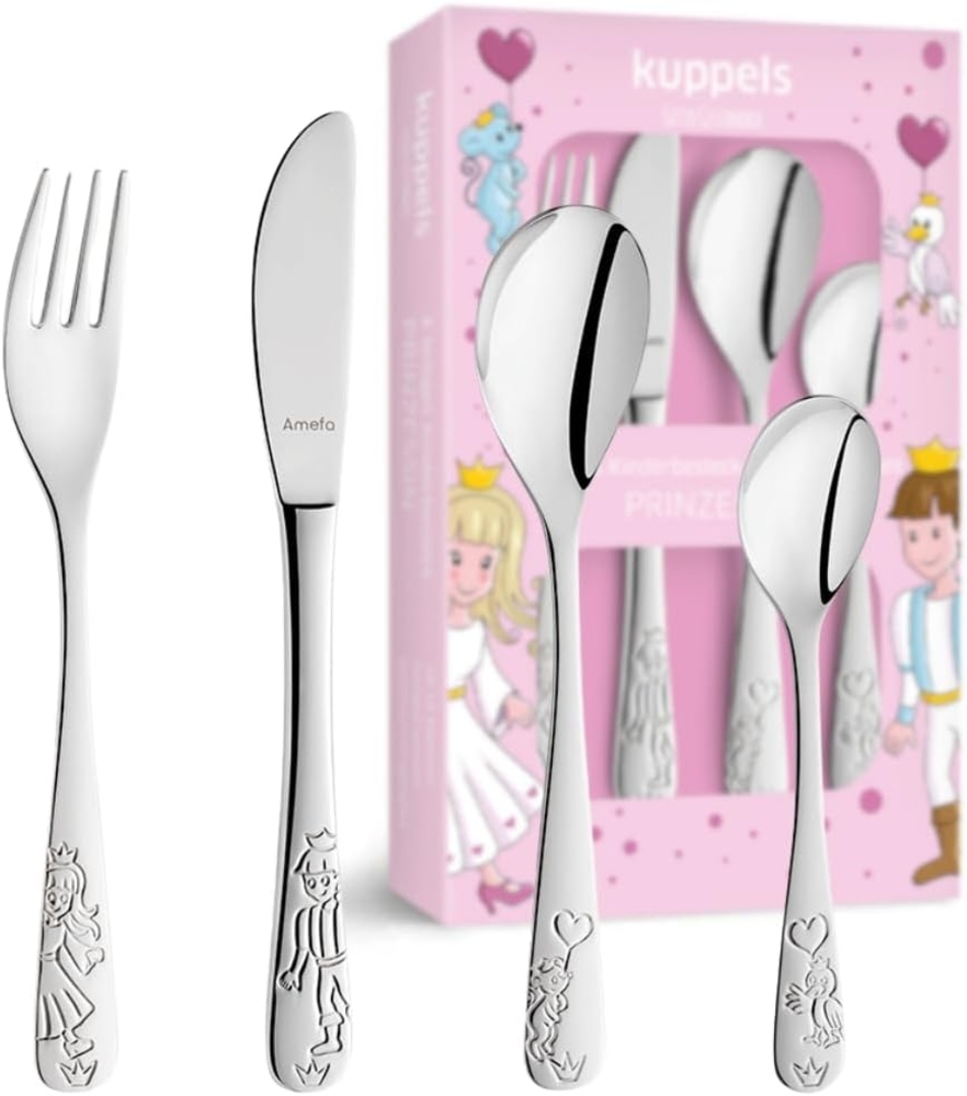 Kuppels Prinzessin Kinderbesteck Set 4-teilig hochglanzpoliert Bild 1