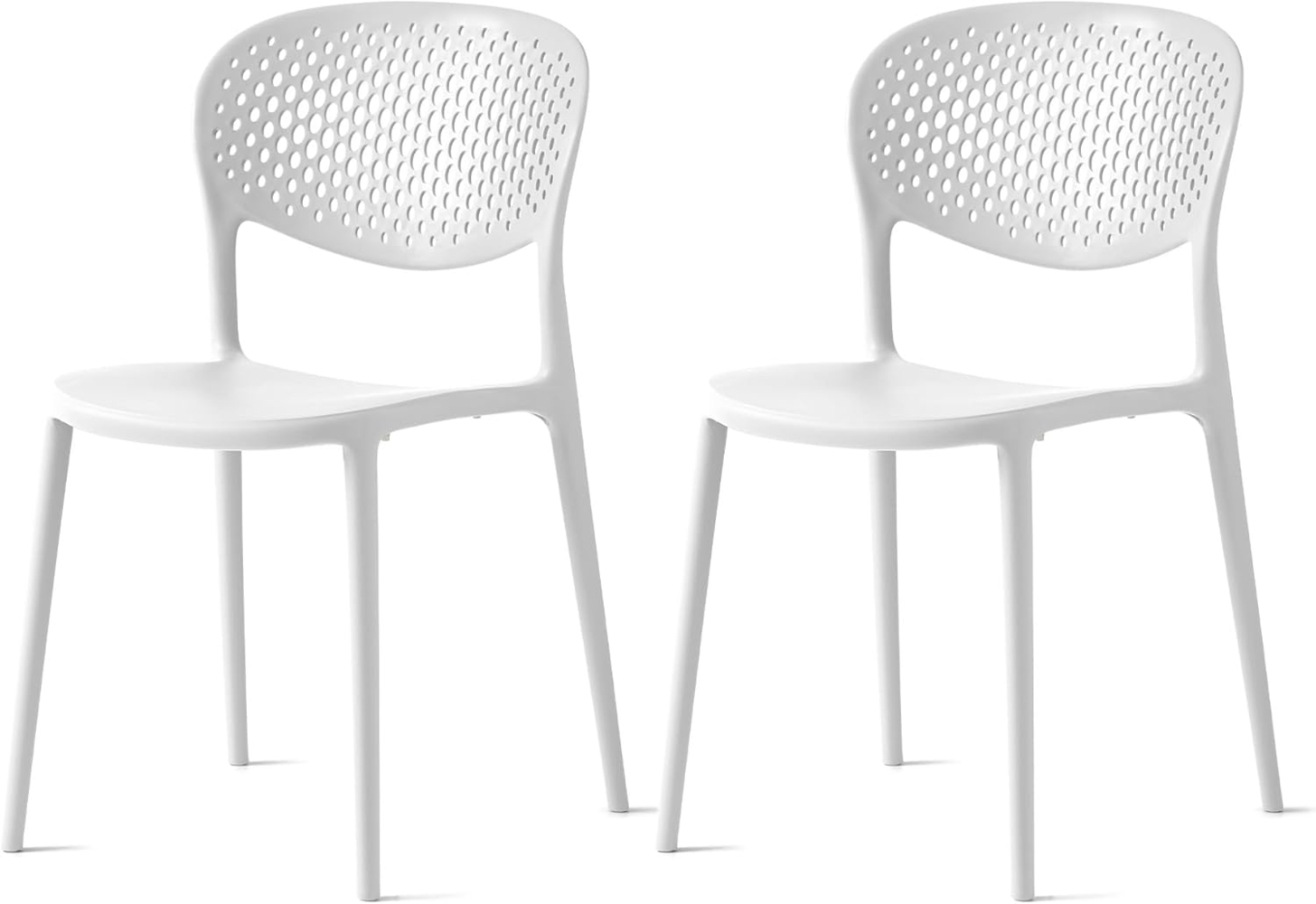 Connubia, 2 Stühle Abby mit gelochter Rückenlehne, aus recyceltem Polypropylen, 100% weiß, optisch-matt Bild 1