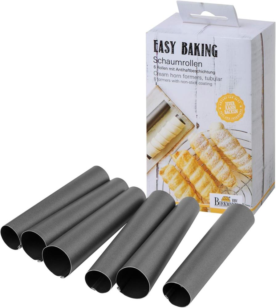 Birkmann Easy Baking Schaumrollen, 6er Set, Schaum Rollen, Backform, Backzubehör, Stahl, 13 cm, 265356 Bild 1