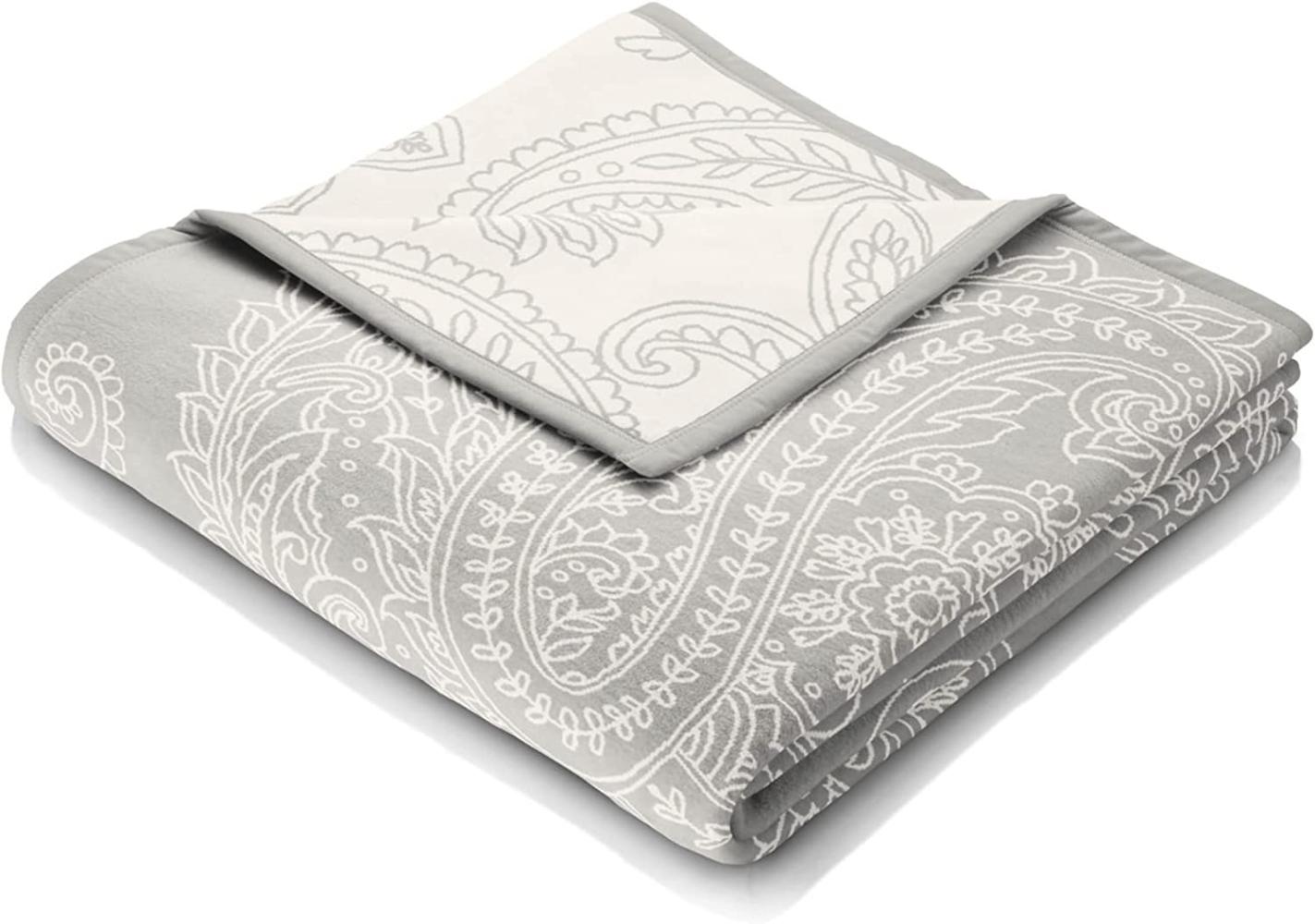 Biederlack Wohndecke Cotton Home Paisley light Größe 150x200 cm beige/grau Plaid Bild 1